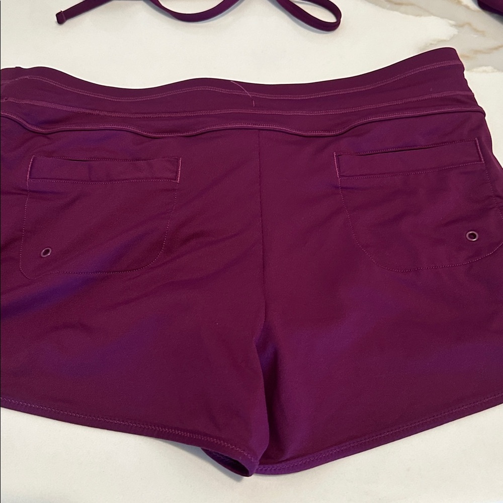 3 piece bundle Athleta Triangle Bikini Tops and Shorts Purple Small - Picture 4 of 10